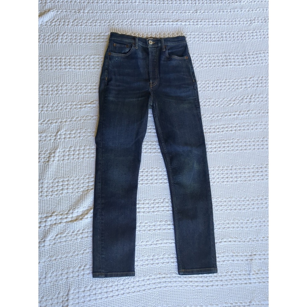 Re/Done Ultra High-rise‎ Ankle Crop Jeans Size 29 Button Fly Blue 27/28X27